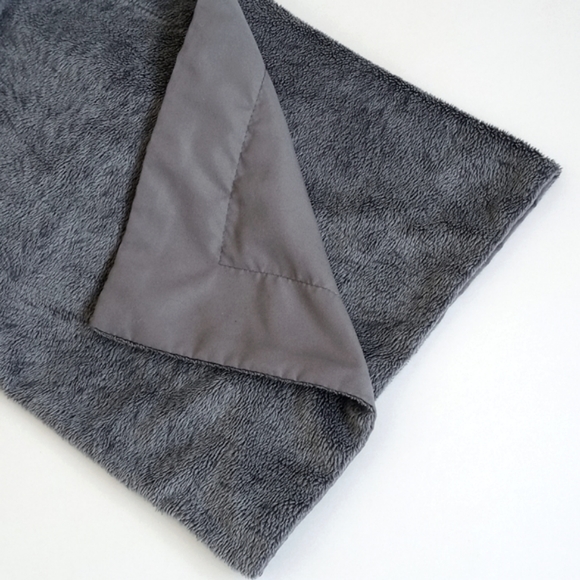 Set of 2 Soft Blue Grey Sherpa Style Pillow Shams Standard Size x2 - Picture 4 of 12